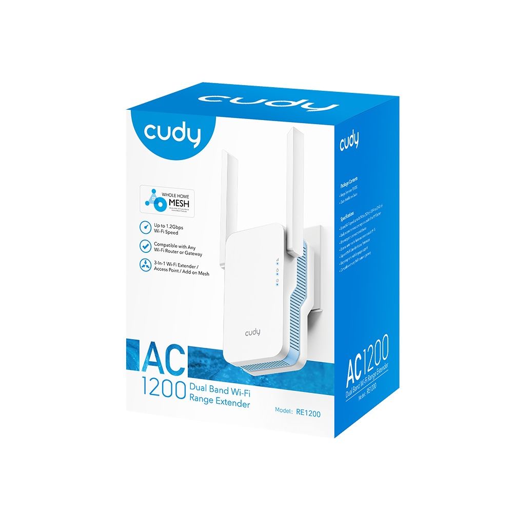CUDY RE1200, AC1200 WIFI MESH RANGE EXTENDER Pevex