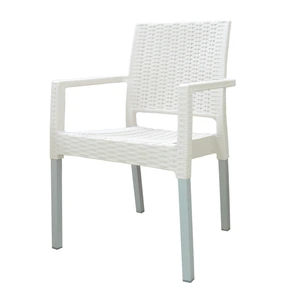 Plastična stolica Mega plast ratan Lux bijela