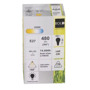 Led arulja BOLD LIGHTING 4W 480lm 6500k A60 Pevex