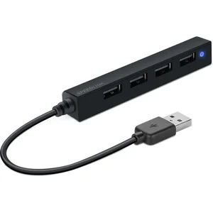 USB HUB SPEEDLINK SLIM, 4 PORTNI, USB2.0, CRNI